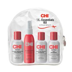 CHI INFRA ESSENTIAL cestovn  balenie: 4x59ml ampn, kondicionr, term.ochrana, hodvb.